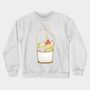 botanical succulent in a golden rack watercolor 2 Crewneck Sweatshirt